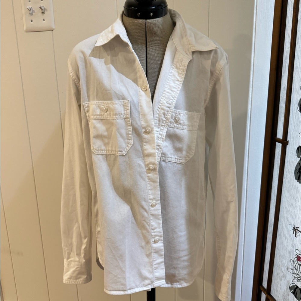 Madewell Classic White Button Shirt Blouse